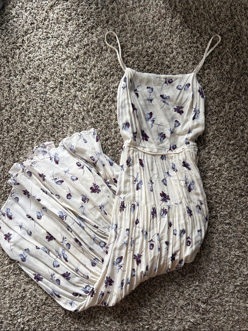 Urban Outfitters Strappy Dress with Blue & Purple Floral Print